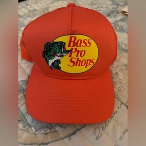 Bass Pro Shops Bright Orange Fishing Cap Snap Back Adjustable NWOT